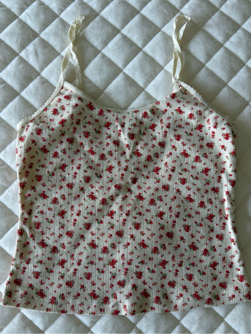Parke x Target Pointelle Cream Floral Set with Red Flower Print - Picture 3 of 7